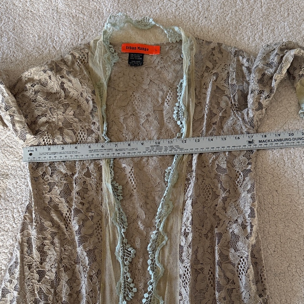 Urban Mango Bohemian Lace Women's Tunic in Beige and Cream Large - Picture 6 of 7